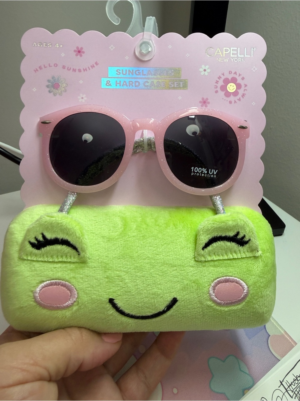 Capelli Kids Sunglasses with Frog Case NWT